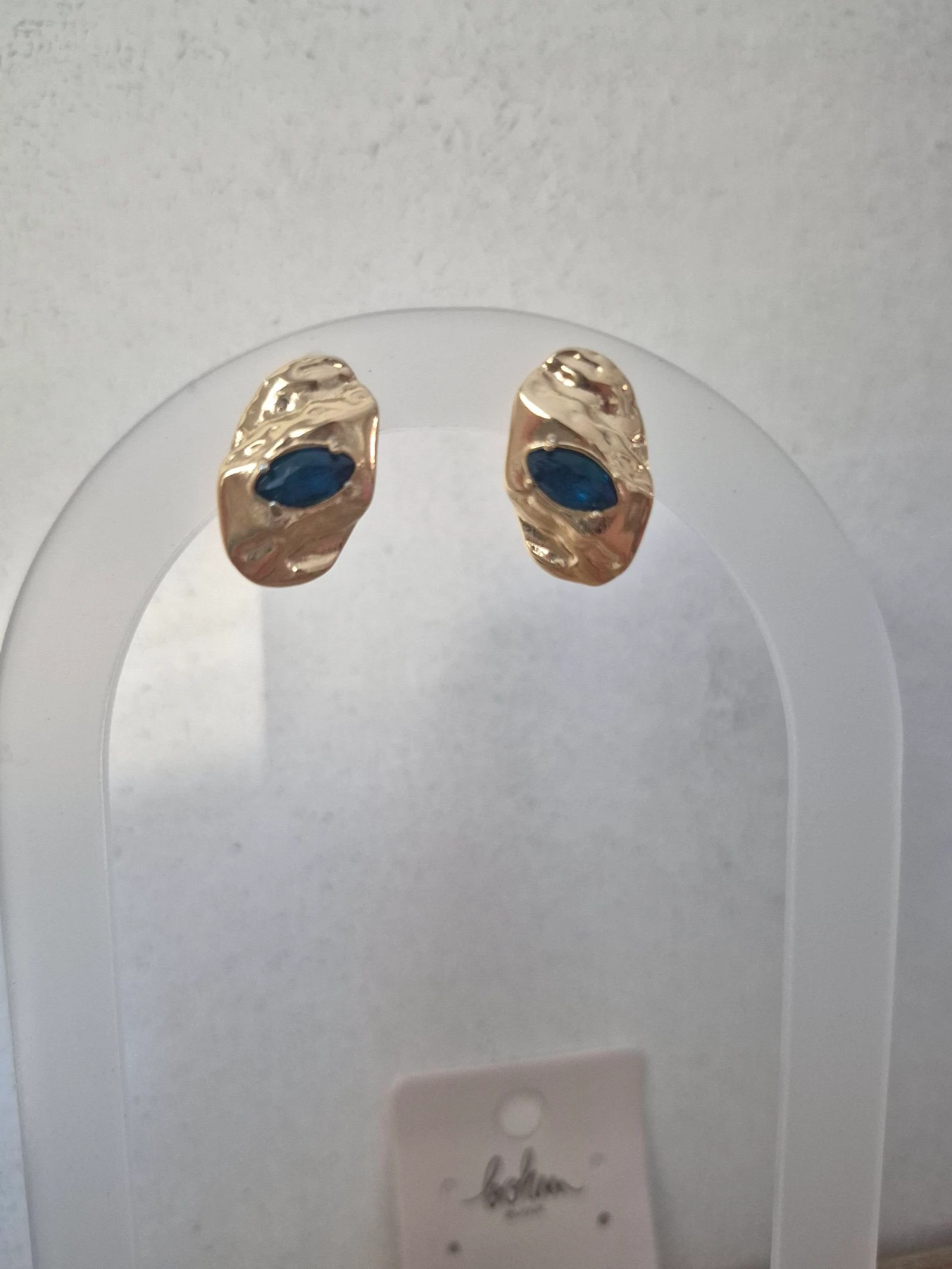 Pendientes Bohm – Acero inoxidable dorado – photo 2